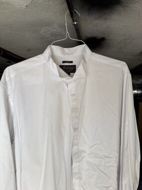 Michelson of London Men’s White Mandarin Collar Dress Shirt